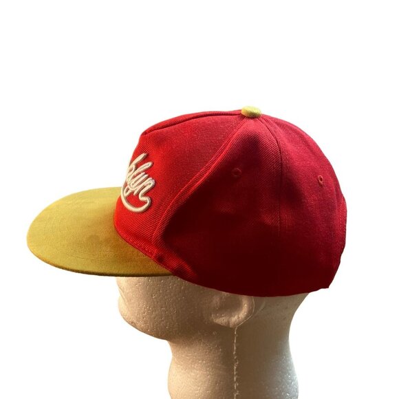Brooklyn New York hat Red yellow SnapBack baseball cap no tag - Picture 2 of 5